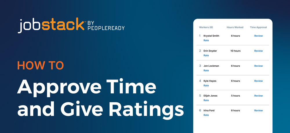 Play How to Approve Time and Rate Workers Tutorial Video - PeopleReady JobStack